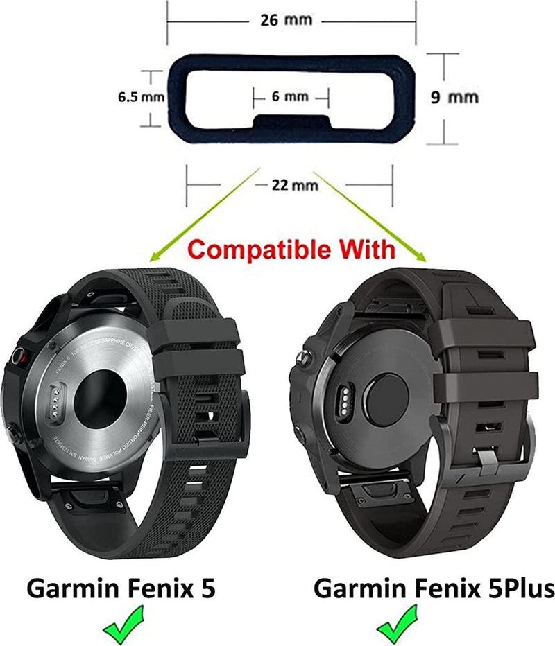 22mm Watch Band Strap Loops for Garmin, MH MOIHSING Replacement Secure Rings Compatible with Garmin Forerunner 945/935/630/235/735XT/Fenix 5 Band,Silicone Fastener Ring Holder Loop with Removable Tool