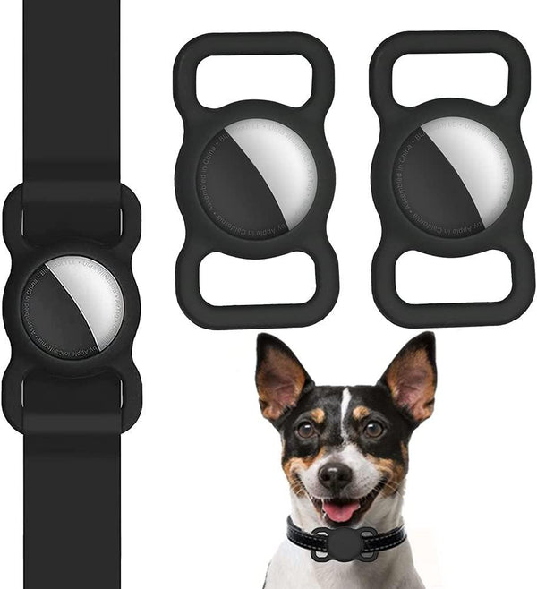 2 Pack Protective Case for Airtag,Portable Pet Collar Holder Compatible with Apple Air Tag 2021, Waterproof Silicon Airtag Keychain Keyring for Dog Cat Track Dog Cat Pet Wallets Accessory