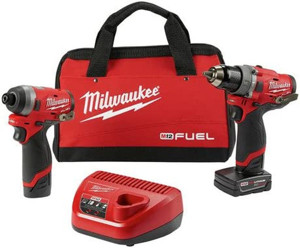 Milwaukee 2598-22 M12 FUEL 2-Tool Combo Kit: 1/2 In. Hammer Drill and 1/4 In. Hex Impact Driver