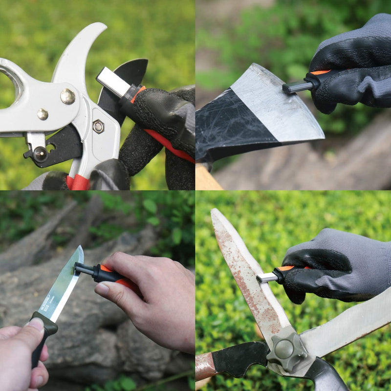 SHARPAL 105N Multipurpose Pocket Garden Tool Blade Sharpener for Knife Pruners Loppers Hedge Shears Scissors Axe Hatchet Machete Lawn Mower