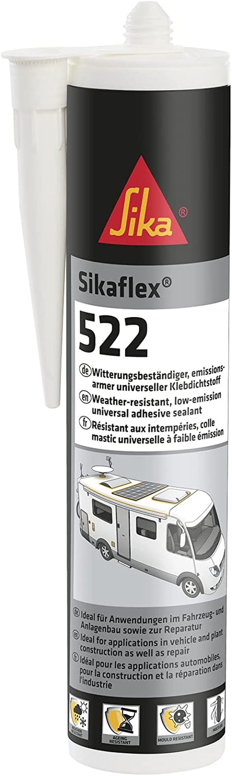 12 x Sikaflex 522 - White - Adhesive Sealant - Caravan - Sika 512 EXPIRY:  10/24 7612895613086