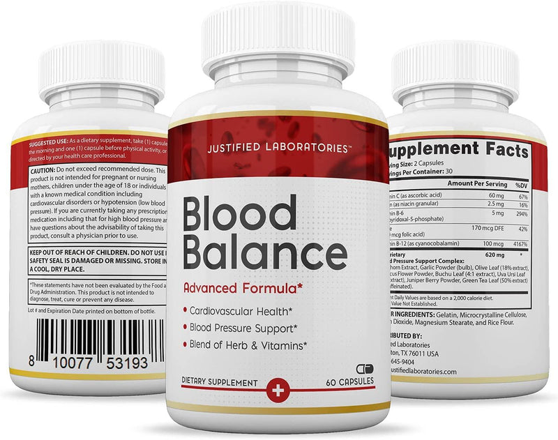 Blood Balance Advanced Formula All Natural Blood Sugar Support Supplement Pills 60 Capsules