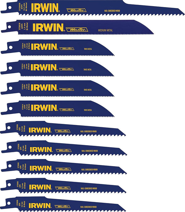 IRWIN Tools Reciprocating Saw Blade Set, 11-Piece (4935496)