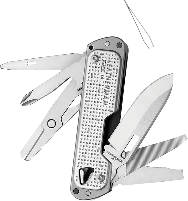 LEATHERMAN - FREE T4 Multitool and EDC Pocket Knife with Magnetic Locking and One Hand Accessible Tools