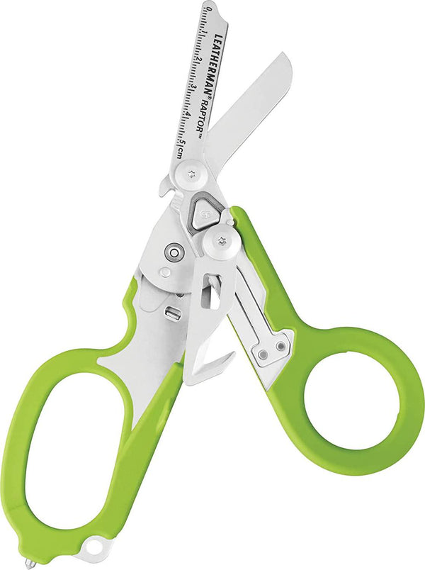 LEATHERMAN, Raptor Emergency Response Shears with Strap Cutter and Glass Breaker, Green with Utility Holster