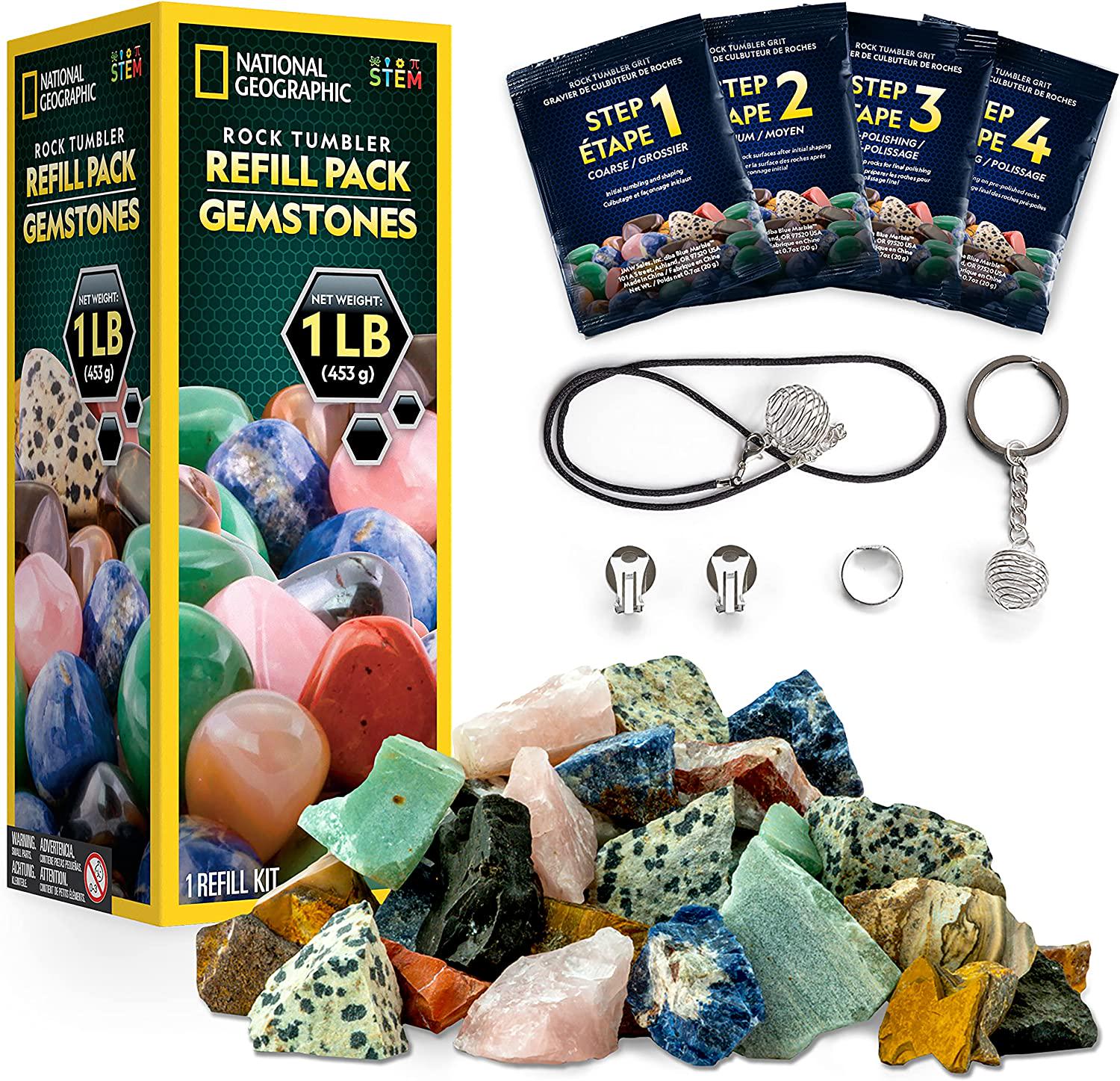 NATIONAL GEOGRAPHIC Starter Rock Tumbler Kit - Rock Polisher for Kids and  Adults, Complete Rock Tumbler Kit, Durable Leak-Proof Tumbler, Rocks, Grit