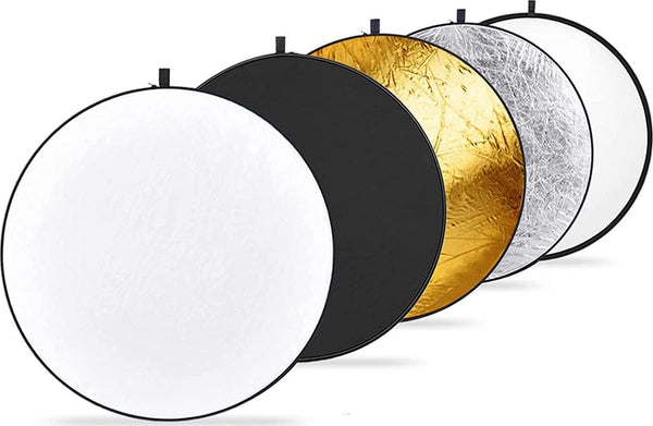 Neewer 110cm / 110cm 5-in-1 Collapsible Multi-Disc Light Reflector with Bag - Translucent, Silver, Gold, White and Black