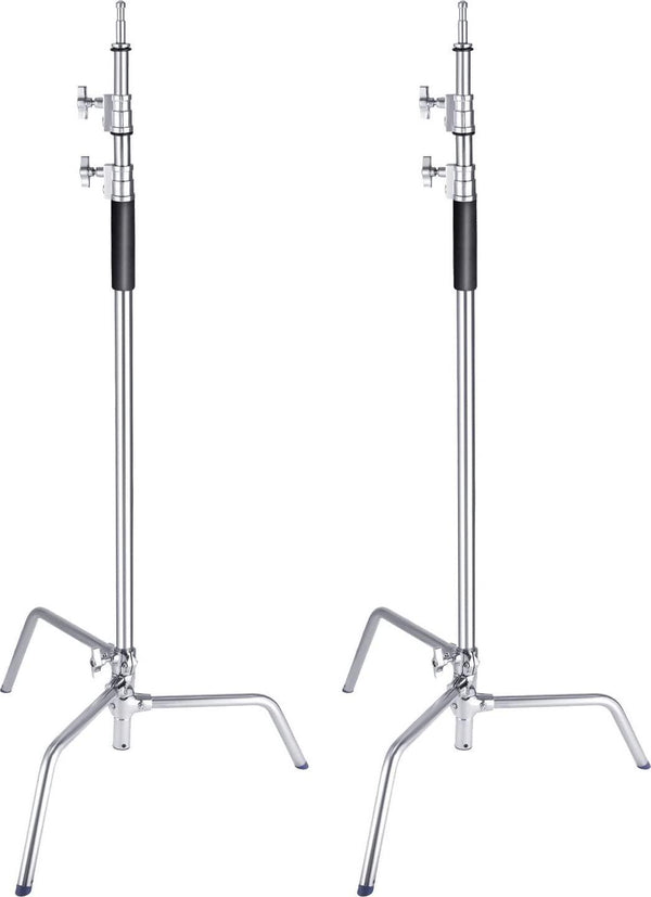 Neewer 2 Packs Stainless Steel Heavy Duty C-Stand, 5-10 feet/1.5-3 Meters Adjustable Photographic Sturdy Tripod for Reflectors, Softboxes, Monolights, Umbrellas