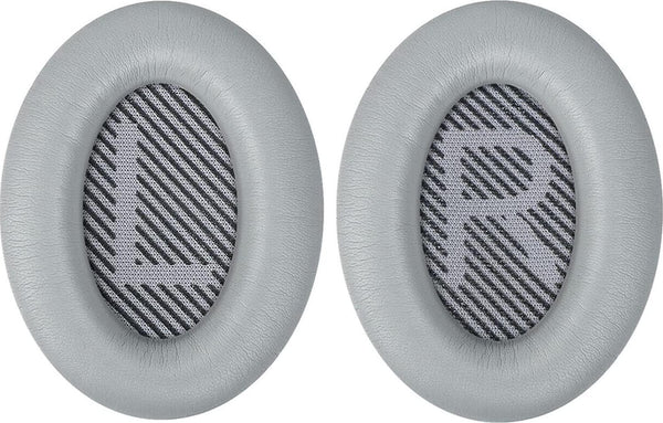 Replacement Ear Cushions for Bose QC35 and QC35ii (QuietComfort 35) Headphones, More - Softer Leather, MH MOIHSING Earpads Compatible with QC35 and QC35 II, Shaped Scrims with L and R Lettering, Grey