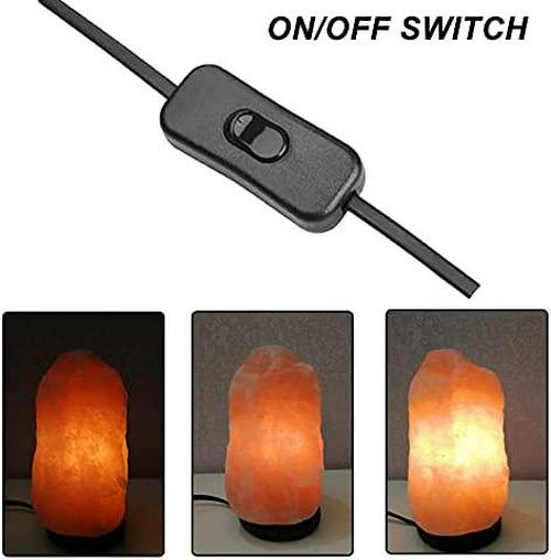 Salt Lamp Power Cord 1.8m Cable with 2 Free E14 Bulbs, Salt Lamp Cord Original Replacement with ON/Off Switch and Metal Clip, for Himalayan Crystal Salt Rock Lamp - 240V SAA Standard