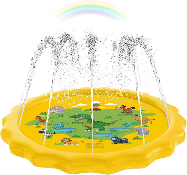 Splash Pad Sprinkler for Kids, 170cm Splash Play Mat Outdoor Water Toys Inflatable Splash Pad Toddler Pool Boys Girls Children Outside Backyard Dog Sprinkler Pool for Age 3 4 5 6 7 8 9 10