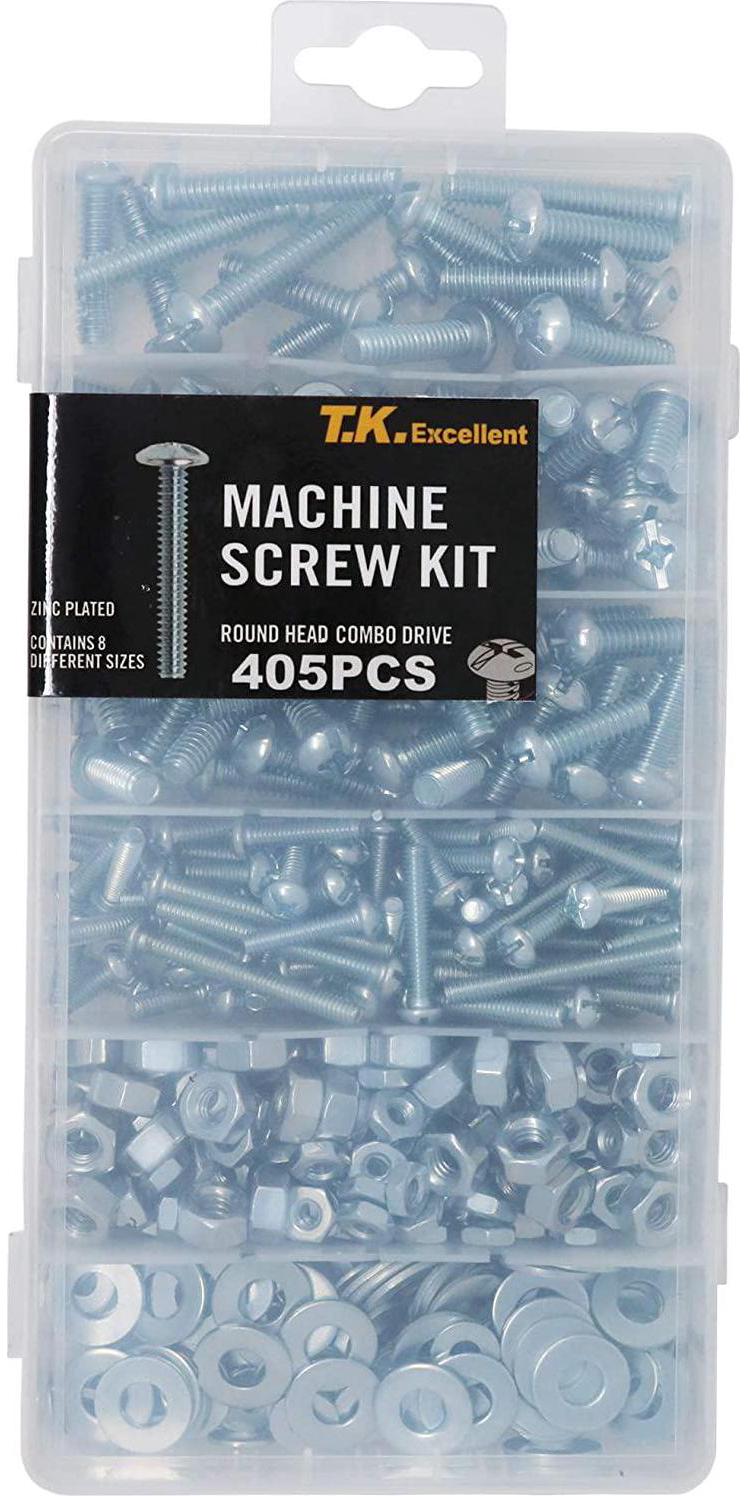 T.K.Excellent Machine Screw and Hex Nut and Flat Washer #8-32 to #1/4