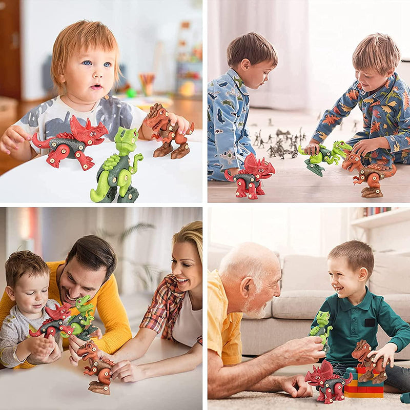 Techshining Take Apart Dinosaur Toys for Kids STEM Dinosaur Toys with Electric Drill for Boys and Girls Construction Building Toys Christmas Birthday Toy for 3 4 5 6 7 8 Year Old Children
