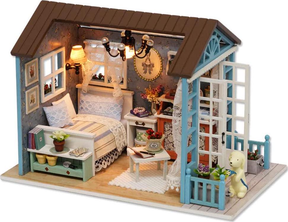  CUTEBEE Dollhouse Miniature with Furniture, DIY Dollhouse Kit  Plus Dust Proof and Music Movement, 1:24 Scale Creative Room for  Valentine's Day Gift Idea for Boys