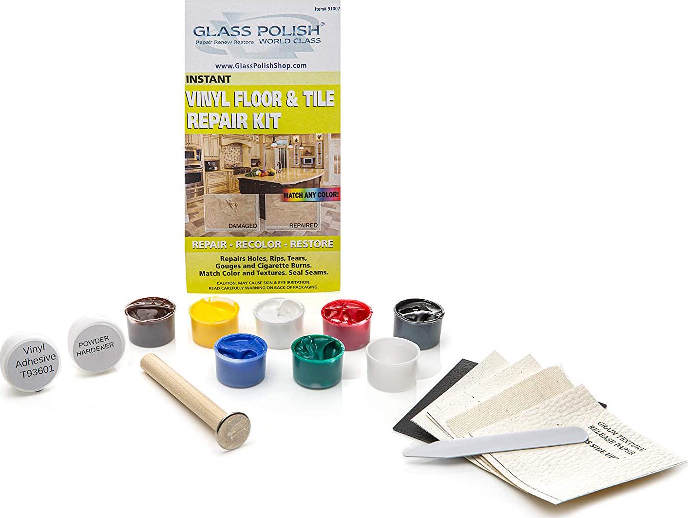 Vinyl Floor and Vinyl Tile DIY Repair Kit - Repairs : Rips, Holes, Bur