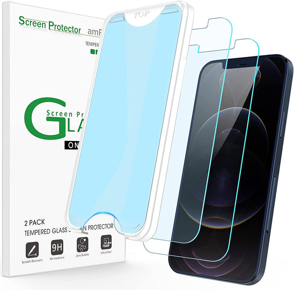 amFilm (2 Pack) Screen Protector for iPhone 12 Pro Max (6.7 Inch), OneTouch Tempered Glass Film (2020)
