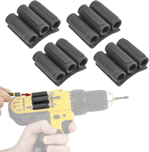 Spider Tool Holster Bitgripper V2 - Pack of Four - Organize and Carry Drill Bits on Your Power Drill!