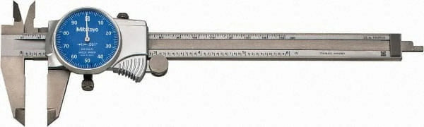 Mitutoyo 505-742-51J Blue Face Dial Caliper 0" to 6" Range, 0.001" Graduation