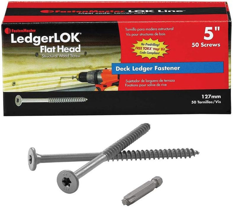 Fastenmaster Ledgerlok Flat Head Wood Screw - Box of 50-5"