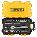 DEWALT Socket Set, 1/4-Inch 3/8-Inch Drive, Sae/Metric, 34-Piece (DWMT73804)