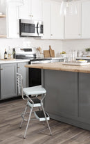 COSCO Stylaire Retro Chair + Step Stool with Flip-Up Seat, Teal