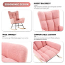 Exlonjet Rocking Chair for Nursery, Modern Glider Rocker with High Backrest Armchair, Comfy Upholstered Accent Reading Chair for Nursery Living Room Bedroom Office ()