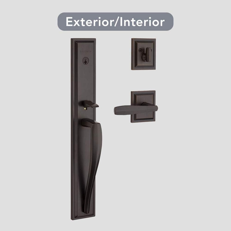 Baldwin Torrey Pines, Front Entry Handleset with Interior Lever, Featuring Smartkey Deadbolt Re-Key Technology and Microban Protection, in Venetian Bronze