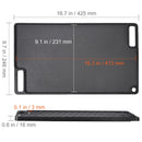 BENTISM 9.7"X16.7" Reversible Grill/Griddle ，Non-Stick Seasoned Double Play Grill Pan Cast Iron BBQ Flat Stove Top Griddle W/Hollow Handles, Black