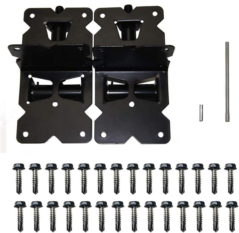 ZEKOO Stainless Steel Gate Hardware Kit, Self Closing Gate Hinges and Latch, Rust Proof, Use for Vinyl Fence Gate and Wood Fences Gate, Heavy Duty 2 Gate Latches 4 Gate Hinges (Black)