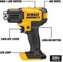DEWALT 20V MAX Heat Gun, Cordless, up to 990 Degrees, 42 Minutes of Run Time, LED Light, Bare Tool Only (DCE530B)