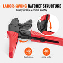BENTISM Crimping Tool, AWG22-10 Heat Shrink/Nylon/Insulated Terminal Crimper, Labor-Saving Ratcheting Wire Crimp Pliers with a Pair of Gloves, a Wire Stripping Pliers, 210 Pcs Heat Shrink Tubes