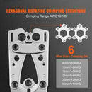 BENTISM Crimping Tool, AWG10-1/0 Copper and Aluminum Terminal Battery Lug Crimper, 6 Wire Sizes Crimping Die, with a Cutting Pliers, Gloves, 95Pcs Copper Ring Connectors, and 100Pcs Heat Shrink Tubes