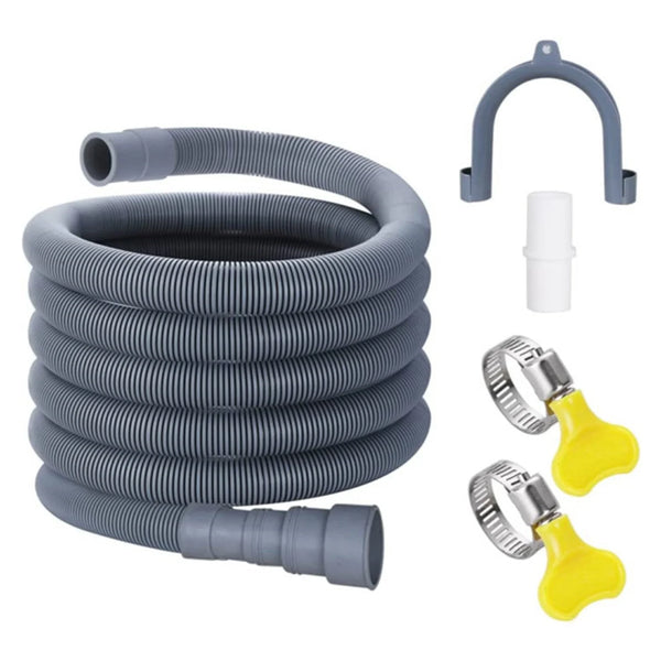 Drain Hose Extension Kit Universal Washing Machine Hose Including Bracket Hose Connector and Hose Drain Hose Screen Clamps