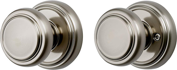 Baldwin Alcott, Interior Passage Door Knob for Hallway/Closet/Rooms, Non-Locking Door Handle with Microban Protection, in Satin Nickel