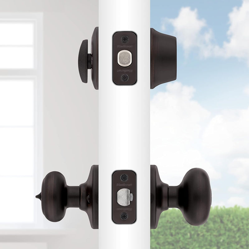 690 Cove Keyed Entry Knob and Single Cylinder Deadbolt Combo Pack Featuring Smartkey in Venetian Bronze Featuring Microban