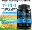 (2 Pack) 11-In-1 Nootropic Brain Supplements: Memory & Focus Supplement with Gin