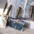 DEWALT Stainless Steel Taping Knife 4-Pack + FREE BONUS 6" Soft Grip Putty Knife | 8/10/12/14" Blades, Soft Grip Handles | DXTT-3-171