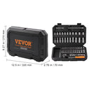 BENTISM Socket Set, 1/4" Drive Socket and Ratchet Set,6-Point Socket and Ratchet Set, 54 Pieces Tool Set SAE and Metric( 5/32-9/16 In., 4-14 Mm), Deep and Standard Sockets for Automotive Repairs