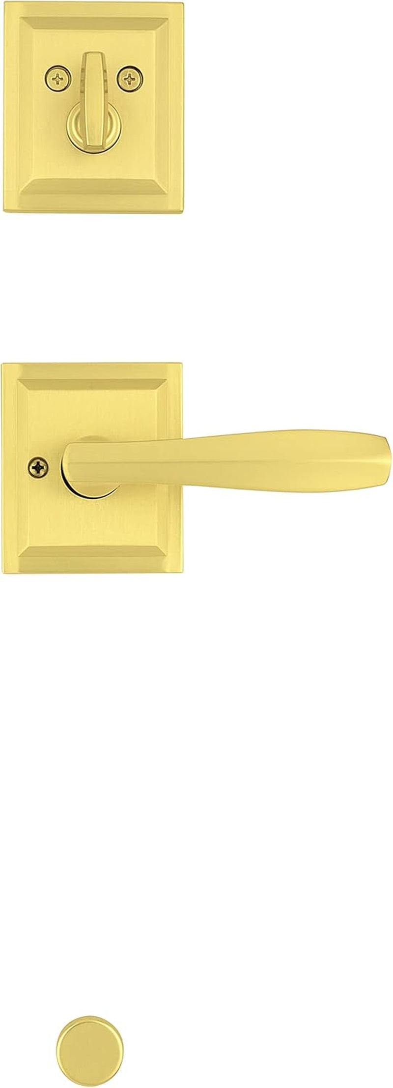 Baldwin Torrey Pines, Front Entry Handleset with Interior Lever, Featuring Smartkey Deadbolt Re-Key Technology and Microban Protection, in Satin Brass