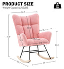 Exlonjet Rocking Chair for Nursery, Modern Glider Rocker with High Backrest Armchair, Comfy Upholstered Accent Reading Chair for Nursery Living Room Bedroom Office ()