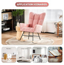 Exlonjet Rocking Chair for Nursery, Modern Glider Rocker with High Backrest Armchair, Comfy Upholstered Accent Reading Chair for Nursery Living Room Bedroom Office ()