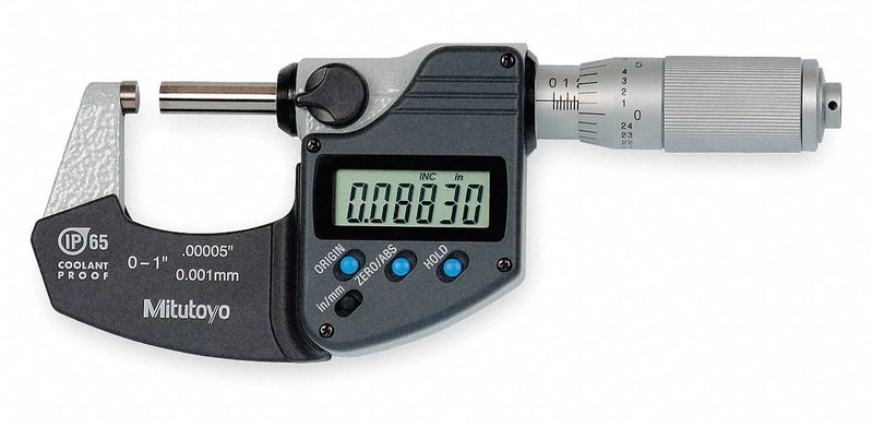 Mitutoyo Electronic Micrometer,Ip65,0-1 in 293-344-30