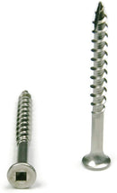 #12 X 2" Stainless Steel Wood Screw Square Drive, Bugle Head (Quantity: 100) Type 17 Wood Cutting Point, 1-1/4" of Thread Length, #12 Screw Diameter, 2" Screw Length