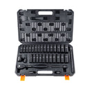 BENTISM 1/2" Drive Impact Socket Set, 33 Piece, Standard SAE (3/8"-1") & Metric (10-24Mm) Sizes, Deep & Shallow Kit, 6 Point Cr-V Alloy Steel Includes Adapters & Ratchet Handle & Storage Case