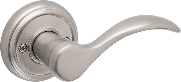 Baldwin Tobin, Half Dummy Door Right Handed Lever, Non-Turning Door Handle for Closet, French Door, with Microban Protection, in Satin Nickel