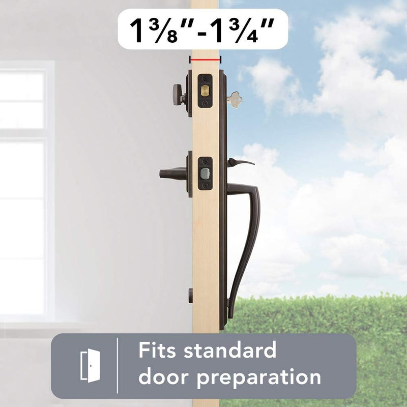 Baldwin Torrey Pines, Front Entry Handleset with Interior Lever, Featuring Smartkey Deadbolt Re-Key Technology and Microban Protection, in Venetian Bronze