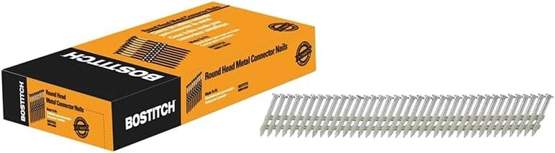 BOSTITCH Framing Nails, Plastic Collated, Metal Connector, Thickcoat Galvanized, round Head, 21-Degree, 1-1/2-Inch X .148-Inch, 1000-Pack (RH-MC14815G-S)