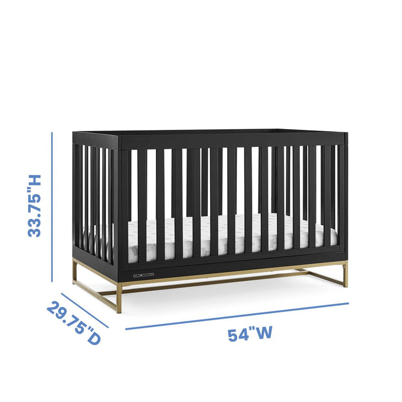 Jade 4-In-1 Convertible Baby Crib - Greenguard Gold Certified, Ebony/Bronze