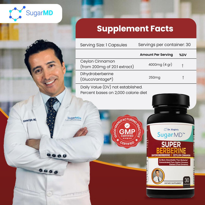 Sugarmd Super Berberine Supplement – 250Mg Glucovatage Dihydroberberi