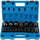 BENTISM Impact Socket Set 1/2 Inches Impact Sockets,19 Piece, SAE, 3/8 Inch - 1-1/2 Inch,Standard 6-Point Hex Sockets, Cr-V Alloy Steel, Radius Corner Design with a Steel Ratchet and a Storage Case